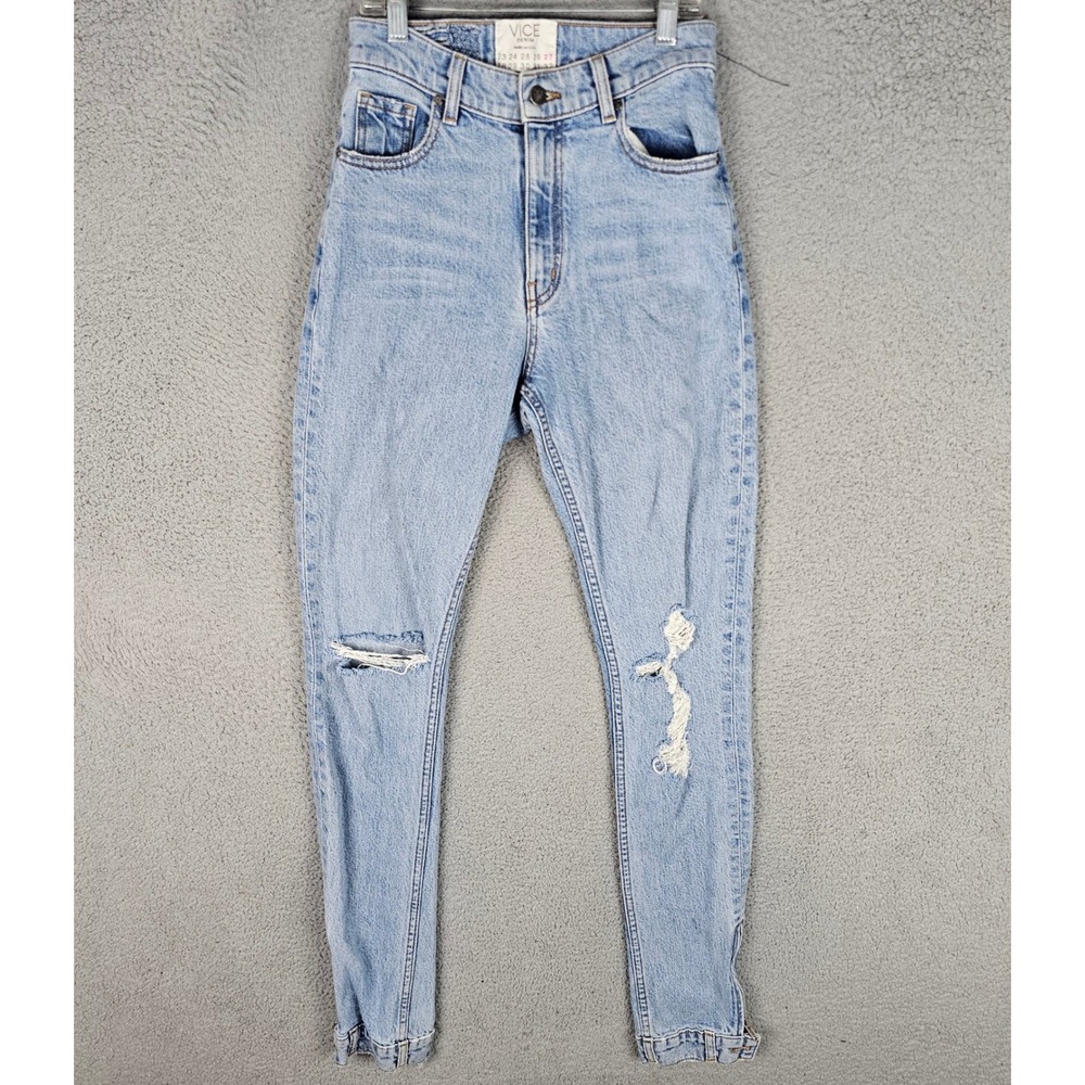 Revice Denim Jeans Women 27 Blue High Rise Distressed Ankle Zip Skinny Jeans